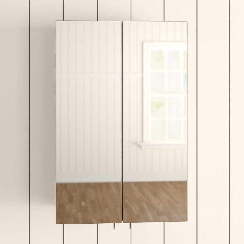 Avisio 450mm W 720mm H Corner Frameless Medicine Cabinet Mirror 2 Adjustable