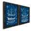«Antique Ship Blueprint I», ensemble de 2 reproductions d'art sur toile-1902531168-1902531180