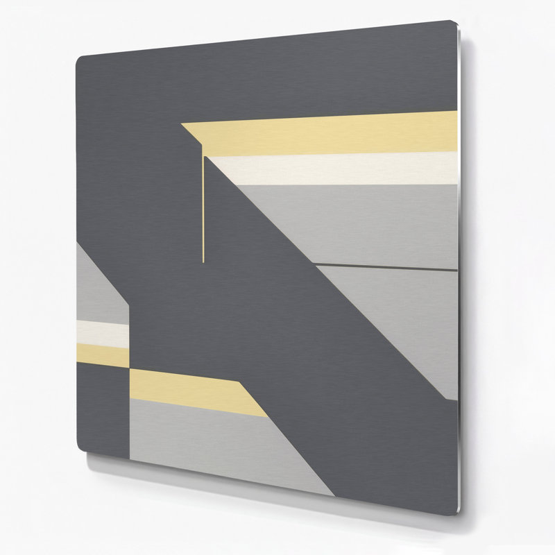 Minimalisme 83, art mural gris en métal, H 8 po x l 8 po