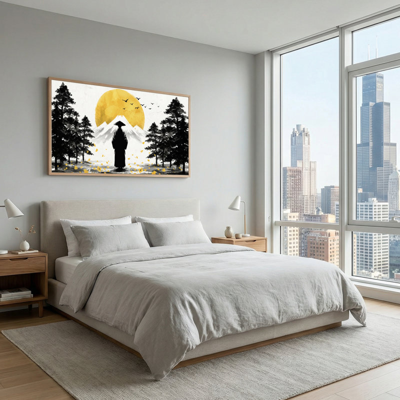 Tableau encadré sur toile « Forêt au clair de lune », 147 x 71 cm (58 x 28 pouces)., 58 po x 28 po
