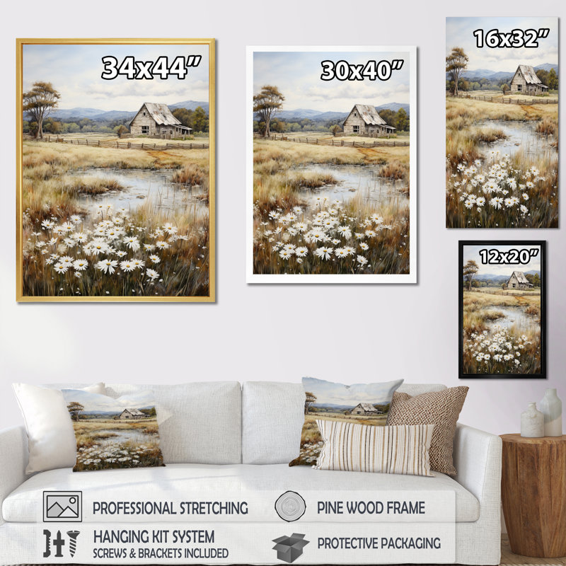 Adilkhan Farmhouse Quiet Retreat I - Farm Wall Art, 40" H x 30" W x 1.5" D