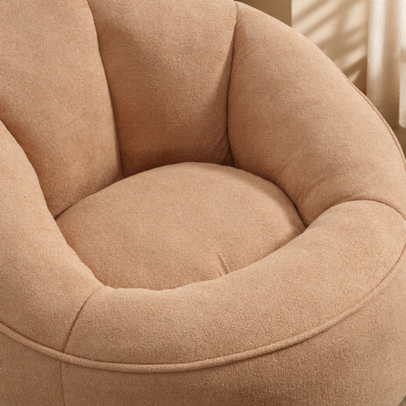 Fauteuil à billes avec repose-pieds, Tan