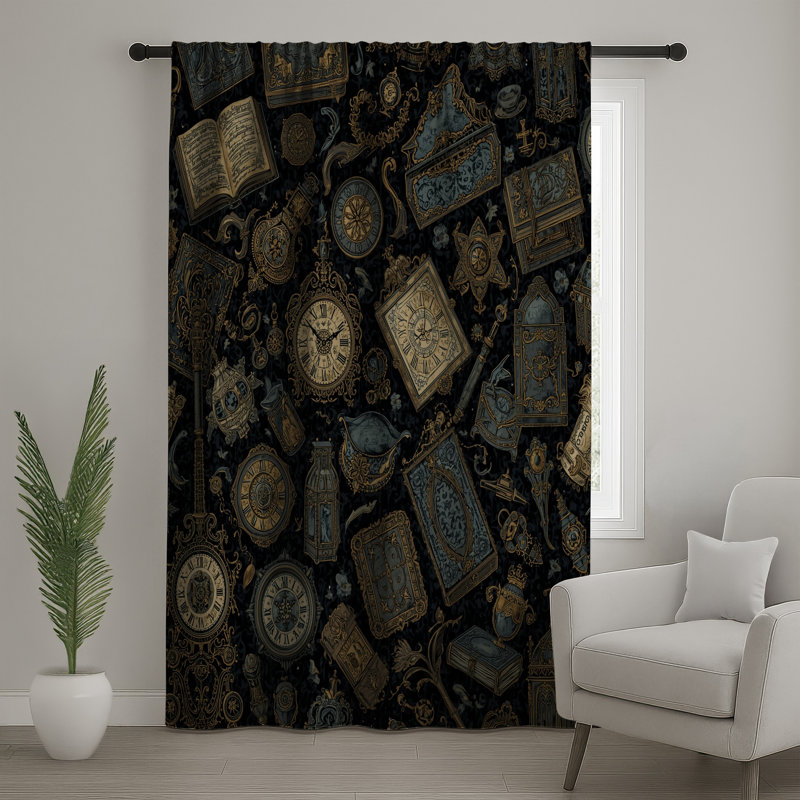 Rideaux de fenêtre et d'antiquités rétro - 1 panneau, 50" x 80" - 1 Panel, Blockout