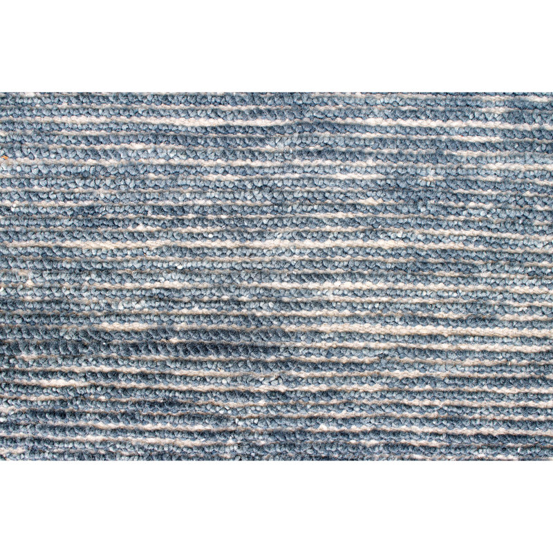 Wool Area Rug in Blue/Ivory, Rectangle 8' x 10'
