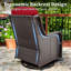 Ensemble de patio extérieur en osier pour 2 personnes, 2 chaises pivotantes et 1 table d'appoint avec coussins-1418403370