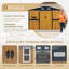 Remise de rangement extérieure 10 x 12 pi, très grande remise en métal avec portes verrouillables, fenêtres, petite maison extérieure en acier, idéale pour le jardin, la cour, le service de patio, le rangement d'outils, les poulaillers