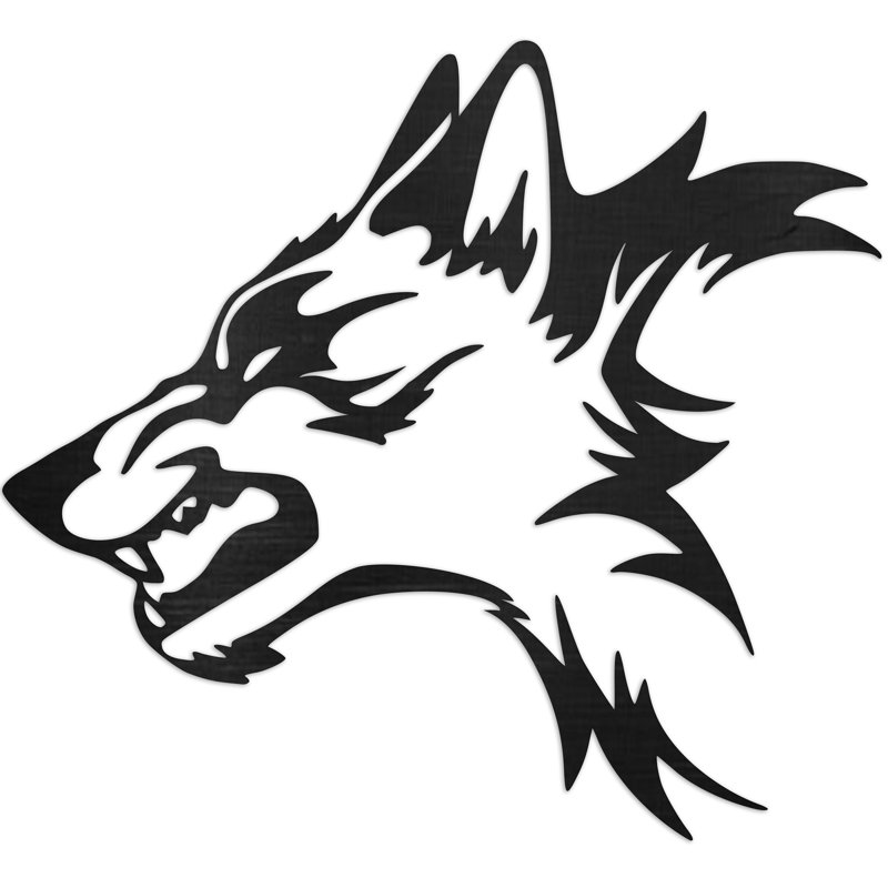 Art mural abstrait en forme de loup - bouleau baltique naturel (21,8 po x 24 po), H 29,1 po x l 32 po x P 0,25 po