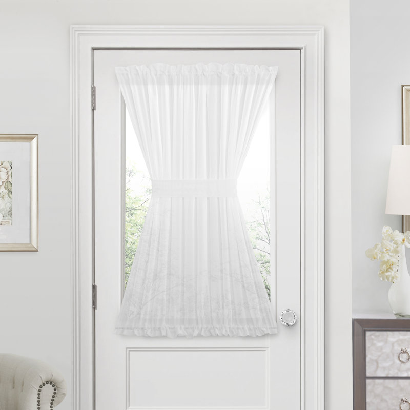 Fiqueroa Semi Sheer Curtain Single Panel, 54" W x 45" L, White