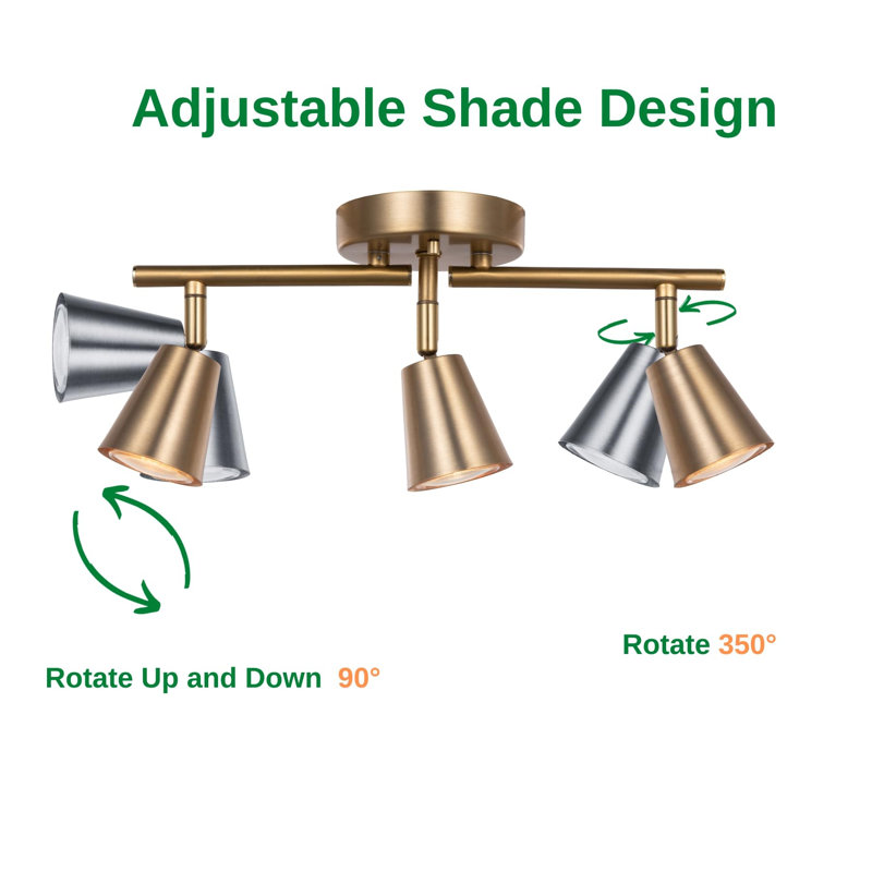 13.8" 3 -Light Track Lighting Kit,Matte Brass Finish Adjustable Flexibly Rotatable