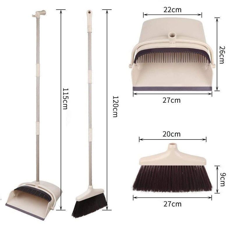 Hilaria Adjustable Broom And Dustpan Set with Replaceable Head