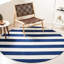 Tapis bleu marine / ivoire rayé tissé à plat à la main Brookvale-23568846