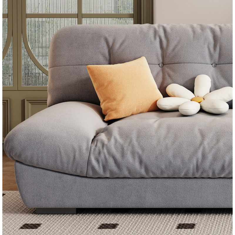 Canapé simple en tissu décontracté, 3, Gris, H 27,5 po x l 82,6 po x P 41,3 po