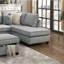 Canapé modulaire contemporain 3 en tissu gris avec dossier rembourré, canapé réversible, coussin de rangement, sièges et méridienne pour la décoration de la salle familiale-256387234