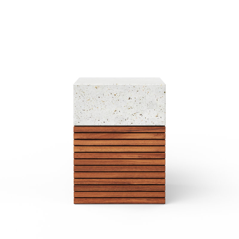 Mixx Accent Stool, Ivory Terrazo