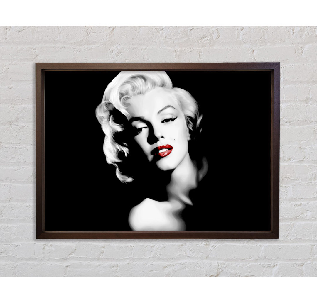 Marilyn Monroe Red Lips Landscape - Einzelner Bilderrahmen Kunstdrucke auf Leinwand