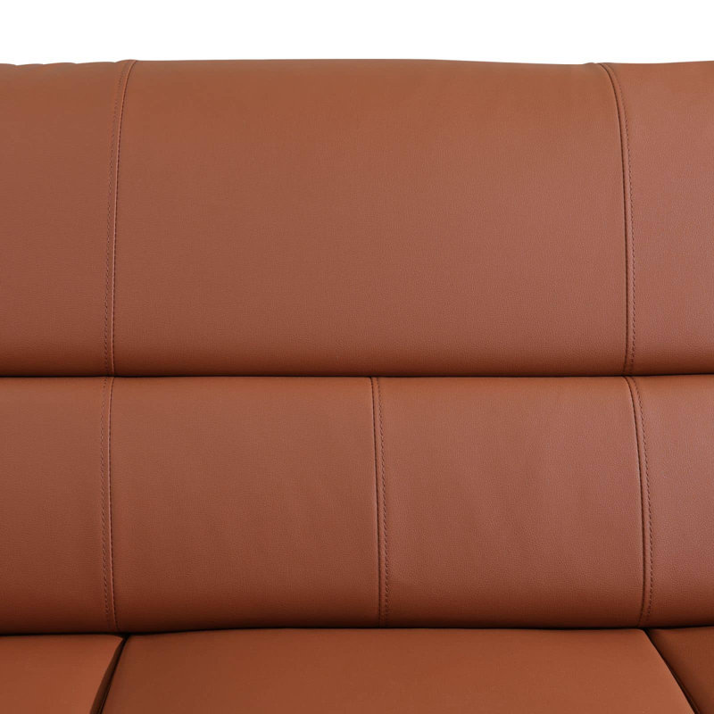 Causeuse sans accoudoirs en similicuir 61 po Ochsner, Orange