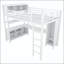 Lit mezzanine en métal avec garde-robe, bureau en L et cubes de rangement-128515250-128515253