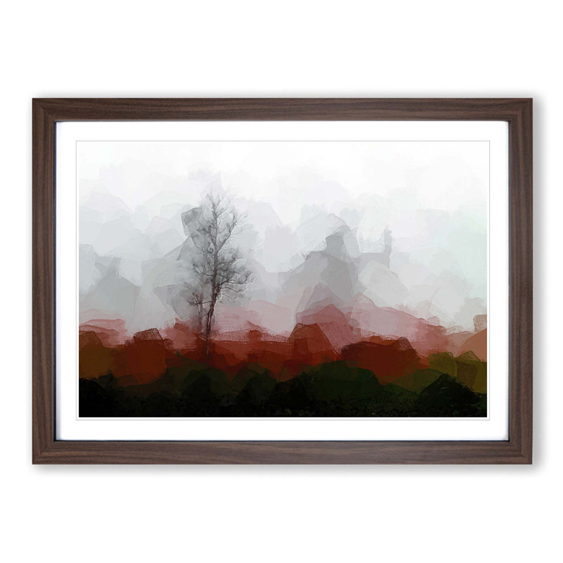 Tree Fog in Switzerland in Abstract - Picture Frame Graphic Art Print, Walnut, 60cm H x 91cm W x 2cm D