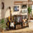Record Player Stand with Guitar Rack, 3 Tier Vinyl Record Storage, Holds 2 Guitars, All-in-One Music Shelf
