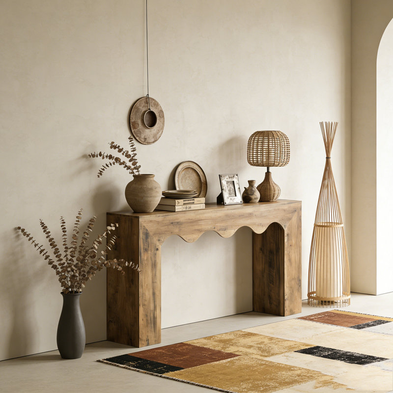 Wooden Sofa Entryway Table with Storage