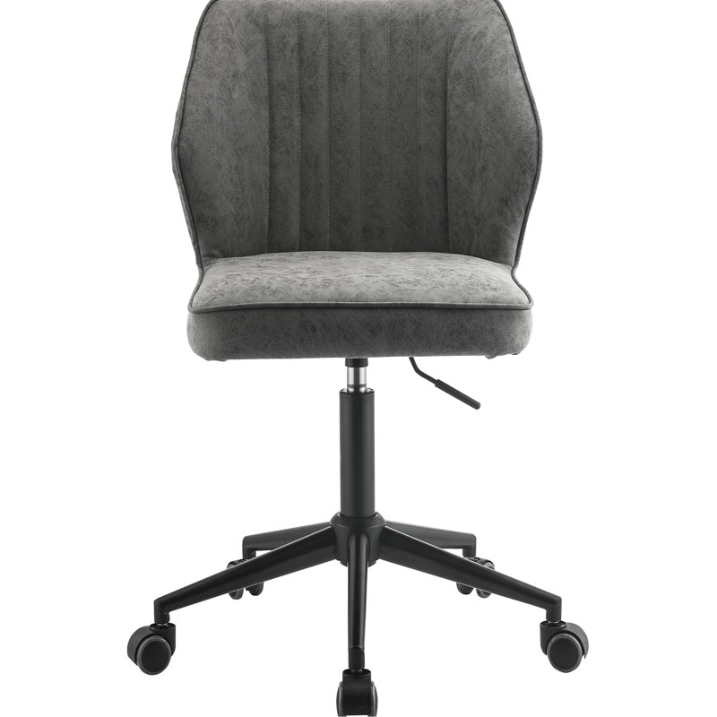 Chaise de bureau noire et rétro grise avec base solide à 5 pour un rembourrage doux pivotant à 360 degrés