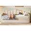 Lit de jour rembourré simple avec lit gigogne escamotable à hauteur réglable et port de charge USB et Type-C, structure de lit de jour avec 2 poches latérales, aucun sommier nécessaire-1533908960