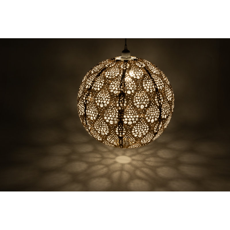 Bronze 18'' Dewdrop Patterned Globe Pendant Lamp