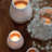 Poetry Lantern with Beechwood Base - Grasses Embossed Design - 5.1"