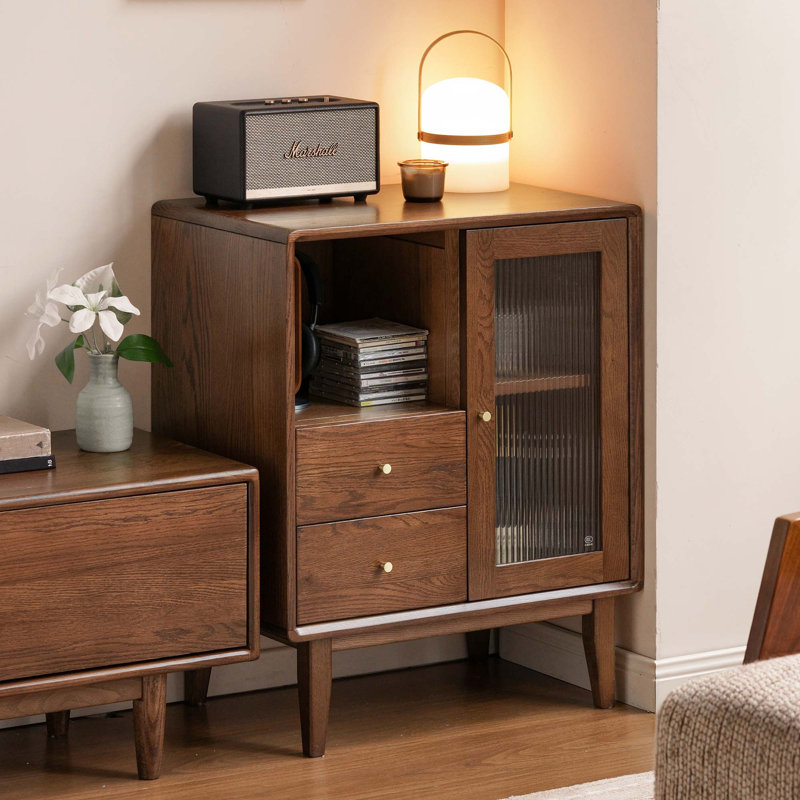 Armoires d'appoint 31,5 po Mid-Century, Bois brun