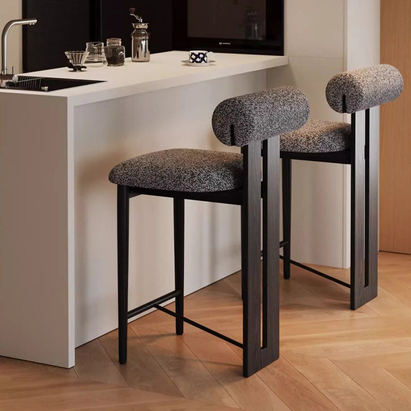 Chaise d'appoint noire à dossier bas (ensemble de 8), 8, 38.98"