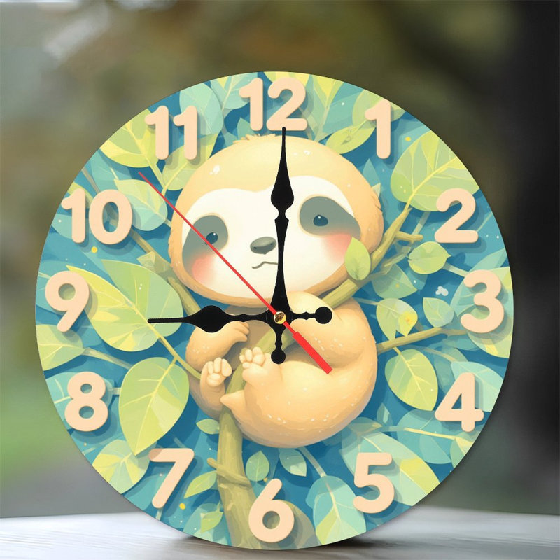 Adorable conception de feuilles d'horloge paresseuse