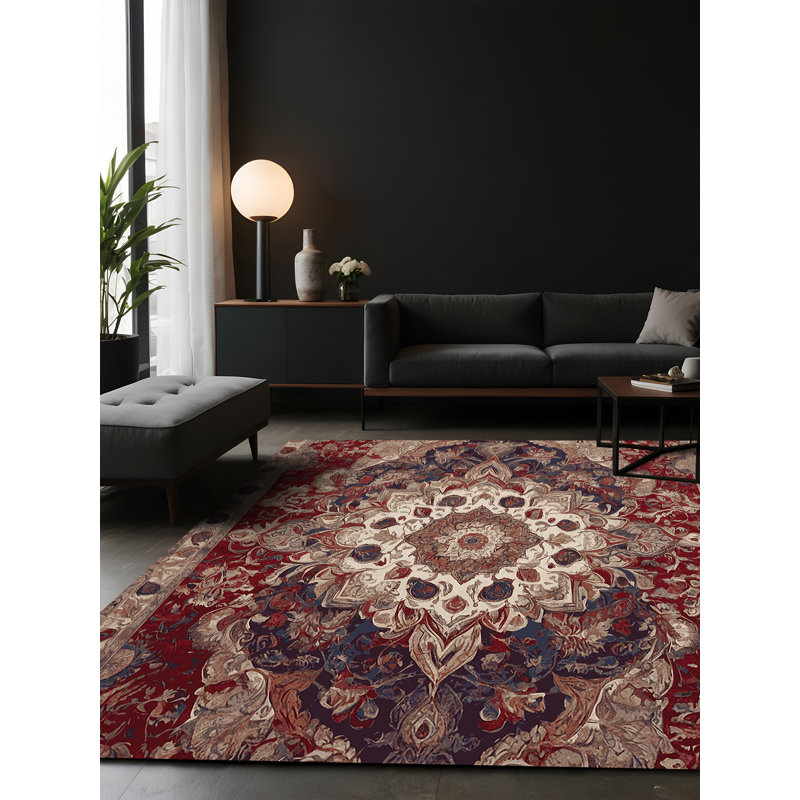 Tapis rouge soyeux et moelleux, Carré 5 pi