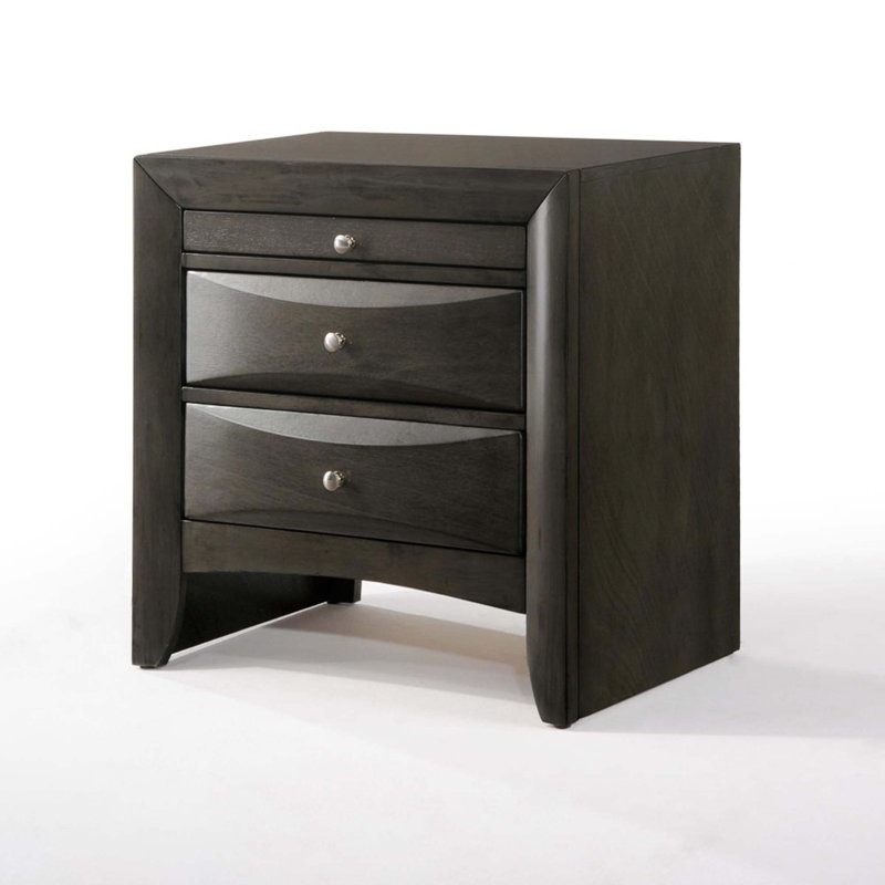 Nightstand With Storage Options, Gray