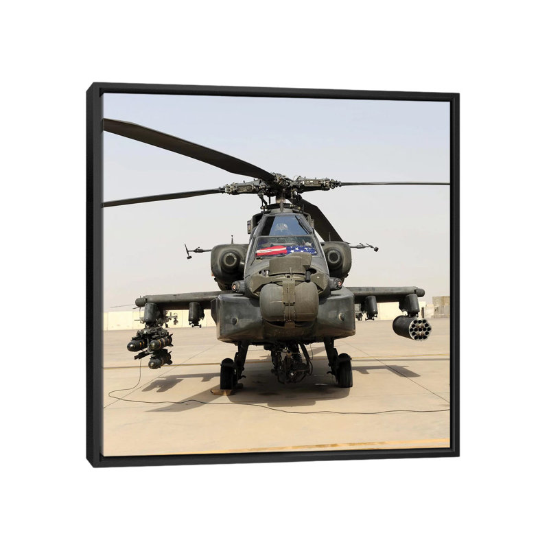 « front view of a ah-64d apache longbow », reproduction de photo sur toile, H 18 po x l 18 po x P 1,5 po, Pas de tapis