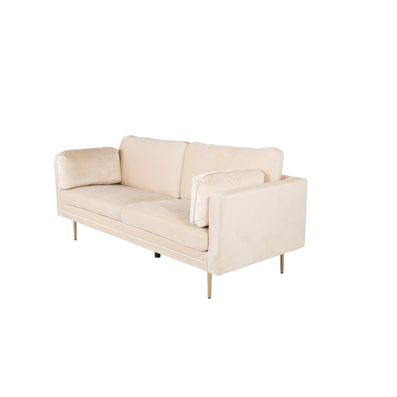 Caden 3 Seater Velvet Sofa, Cream