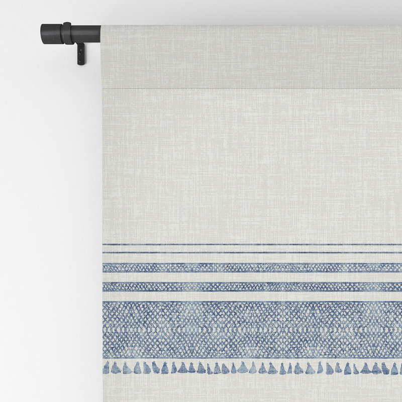 Stahl Striped Blackout Rod Pocket Single Curtain Panel, Blue/White