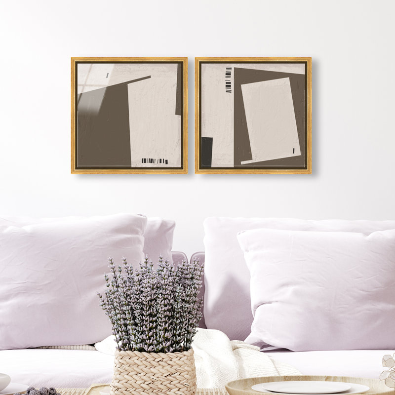 Structural Set High-Gloss Frameless Acrylic Glass Wall Art Abstract Print by Oliver Gal, Ready to Hang, 12 x 12, 13"H x 13"W