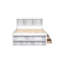 Lit double blanc avec tête de lit bibliothèque et rangement, tête de lit sous les tiroirs-717531962