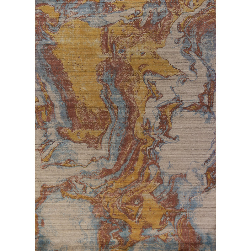 Tapis indien à motif abstrait All-Over