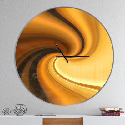 Brown Waves Curved Texture - Modern wall clock