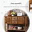 48'' Solid Wood Sideboard Console Table with 2 Drawers and Cabinets and Bottom Shelf, Retro Style Storage Dining Buffet Server Cabinet for Living Room Kitchen Dining Room-1306038642