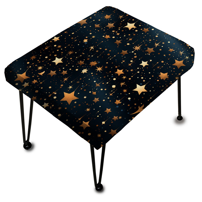 Repose-pieds abstrait bleu glamour avec étoiles de minuit et galaxie