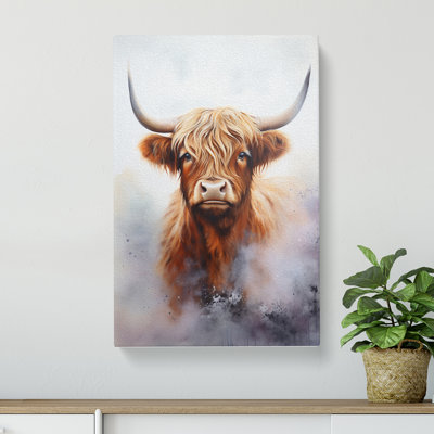 Highland Cow Informel - Wrapped Canvas