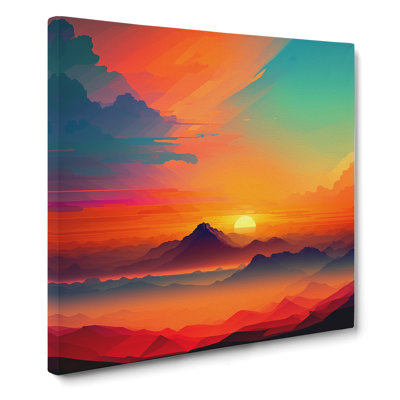 Sunrise Color Field Painting - Wrapped Canvas - Framed Print