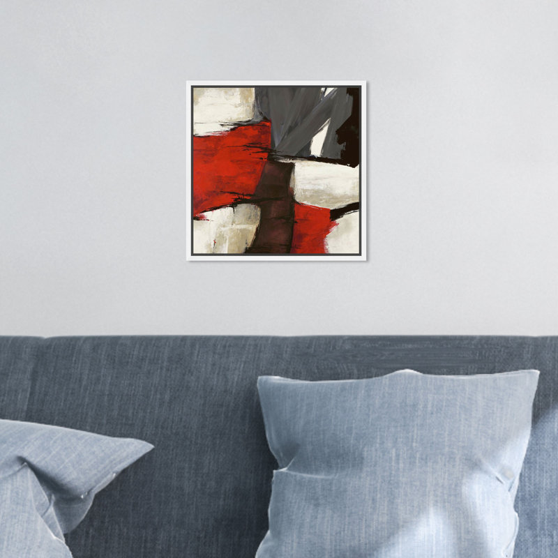 Abstrait Sai - Rubrum - impression sur toile tendue, Toile avec cadre, H 12 po x l 12 po, Blanc