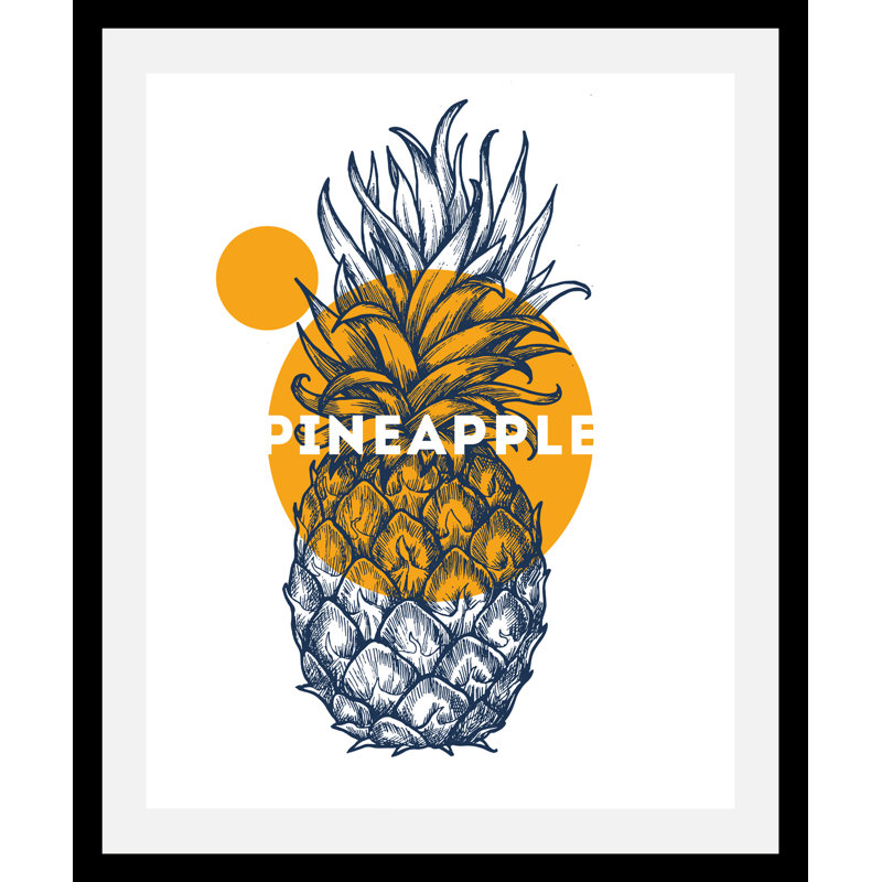 Pineapple - Single Picture Frame Print, 70cm H x 50cm W