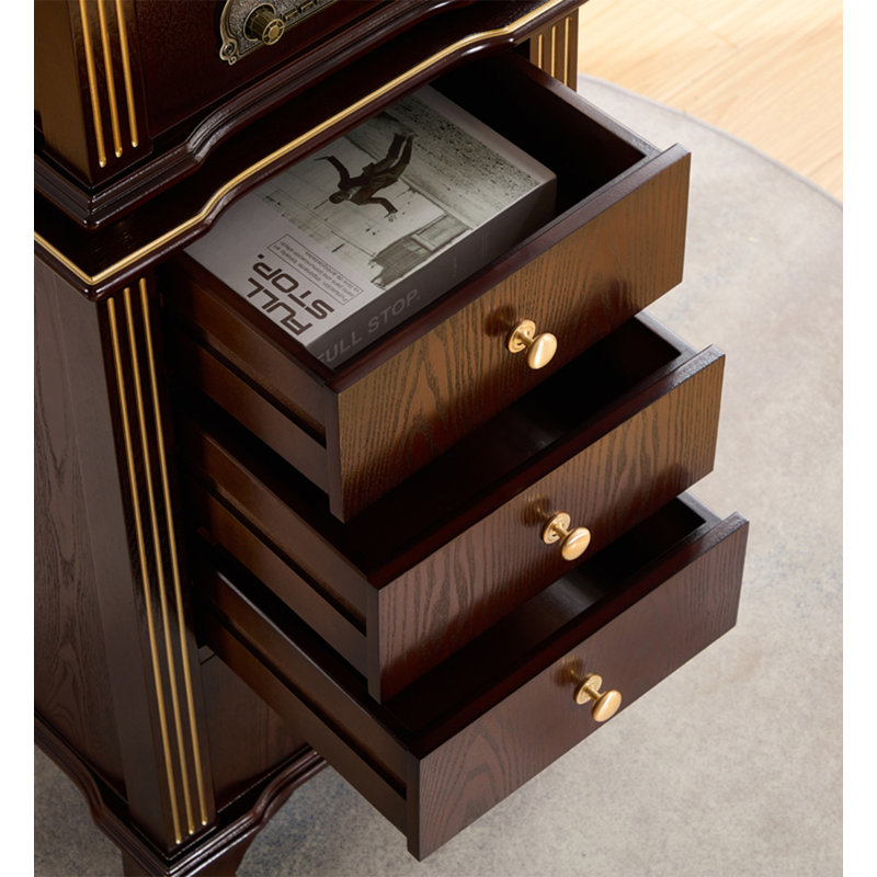 Modern Minimalist Oak Gramophone - Brass Horn Bluetooth Gramophone