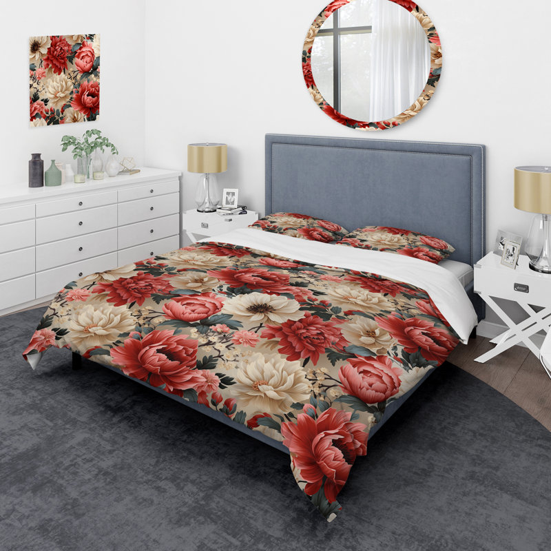 Ensemble de housse de couette Boho Victorian Romance Victorian, Housse de couette simple + 1 taie décorative stan