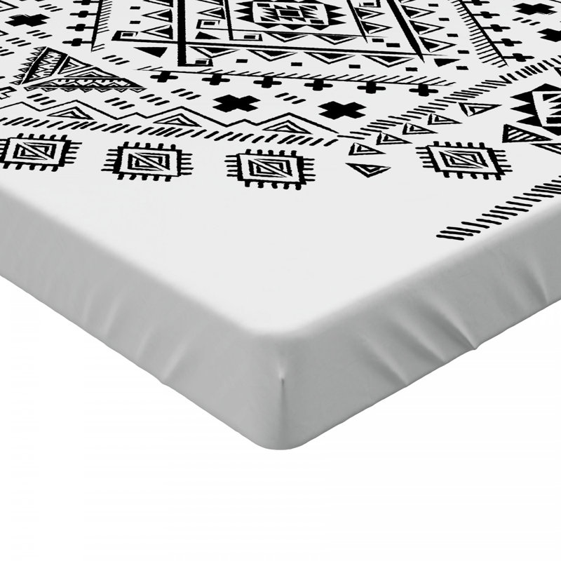 Microfiber Geometric Fitted Sheet, Full Fitted Sheet