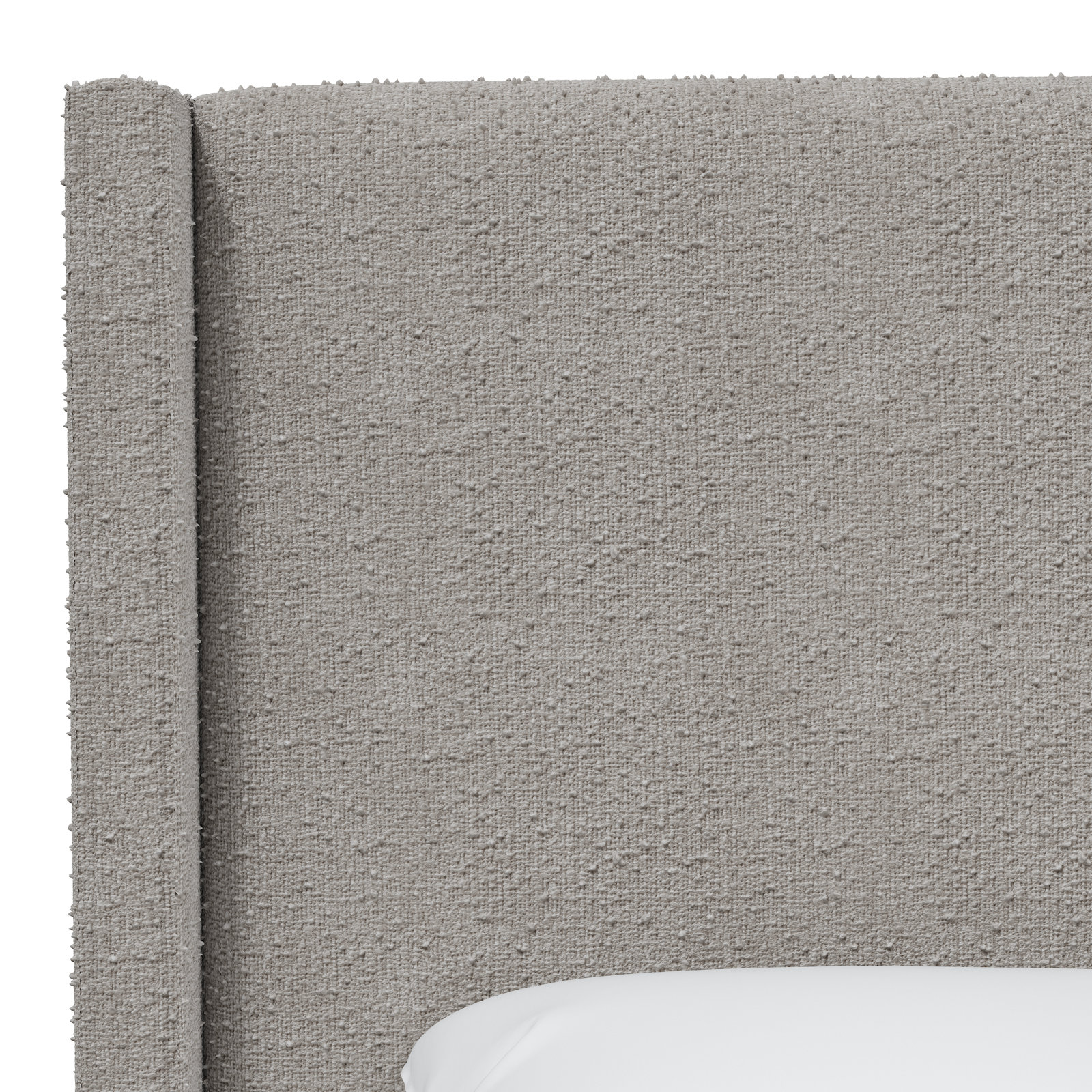 Hanson Upholstered Wingback Bed, King, Classic Elephant Boucle